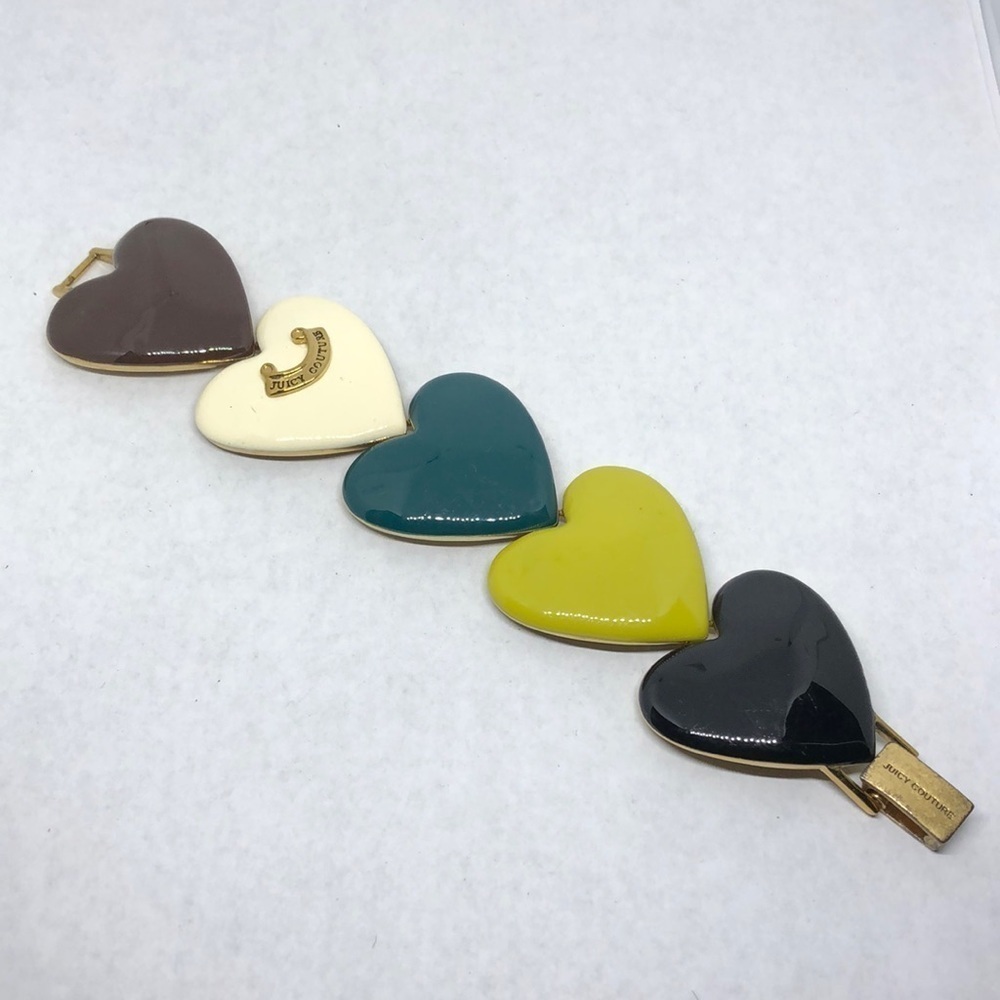 Vintage Juicy Couture Rare Heart Enamel Bracelet Statement Size